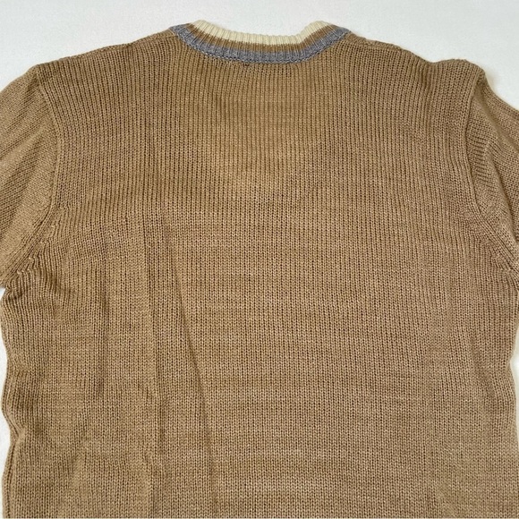 VTG cable knit v neck sweater medium - Picture 5 of 10